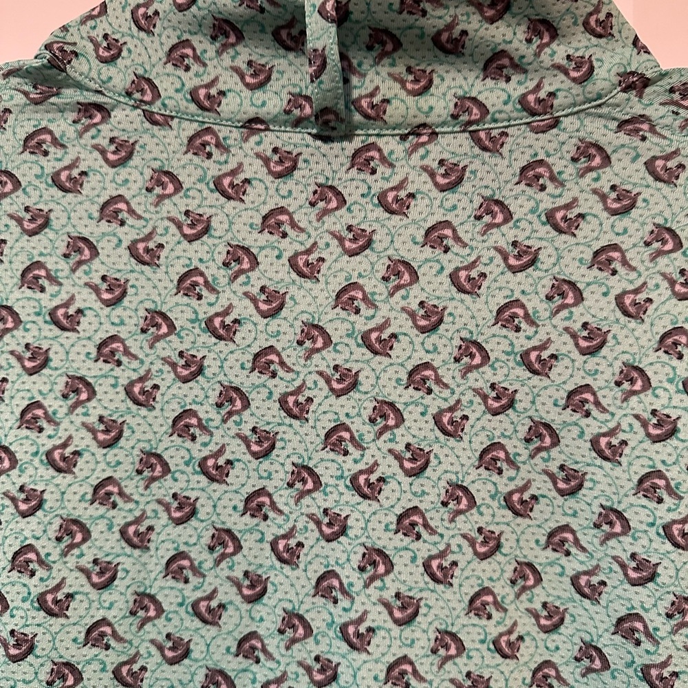 Kerrits Mint Geen and Black Patterned Zip-Up Top, Womens Med - Picture 5 of 5